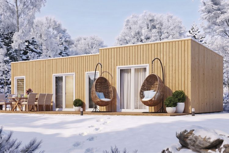 Wolff Finnhaus Gartenhaus Ferienhaus Nuba 69 - 68/88 mm