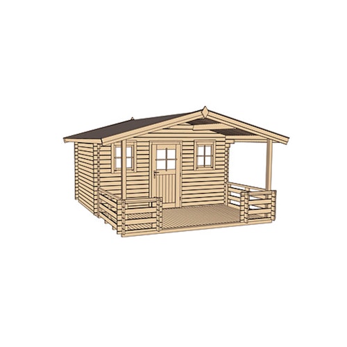 Weka 45 mm Weekendhaus 138 B mit Vordach+Terrasse