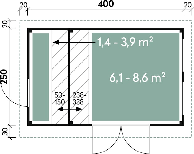 Wolff Finnhaus Gartenhaus Pulti Varianta 40 2-Raum