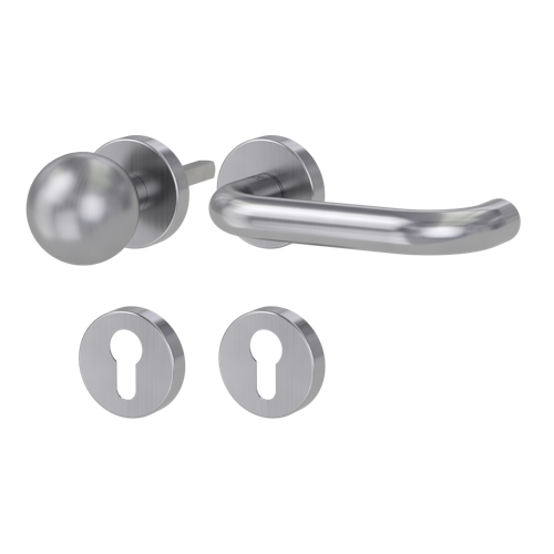 Griffwerk ALESSIA Klipptechnik FS Panik -Edelstahl matt  Rosettengarnitur -Klippt. -R4 -WR -Stift 9mm -TS 38-50mm