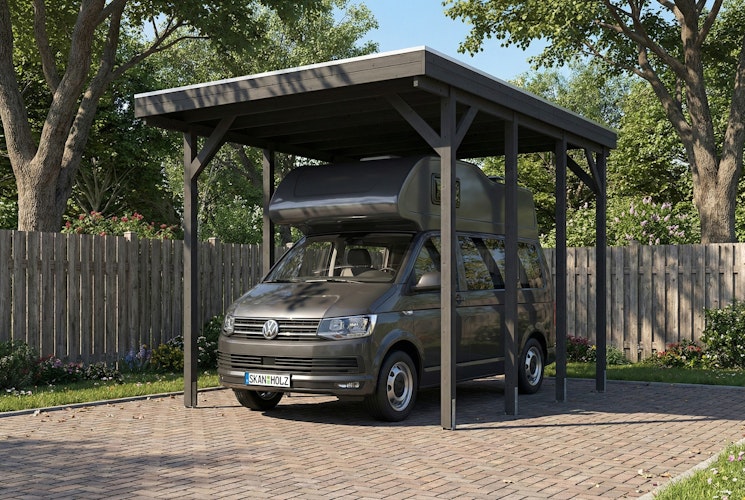 Skan Holz Friesland - Flachdach Caravan-Carport aus Nadelholz Breite 402 cm