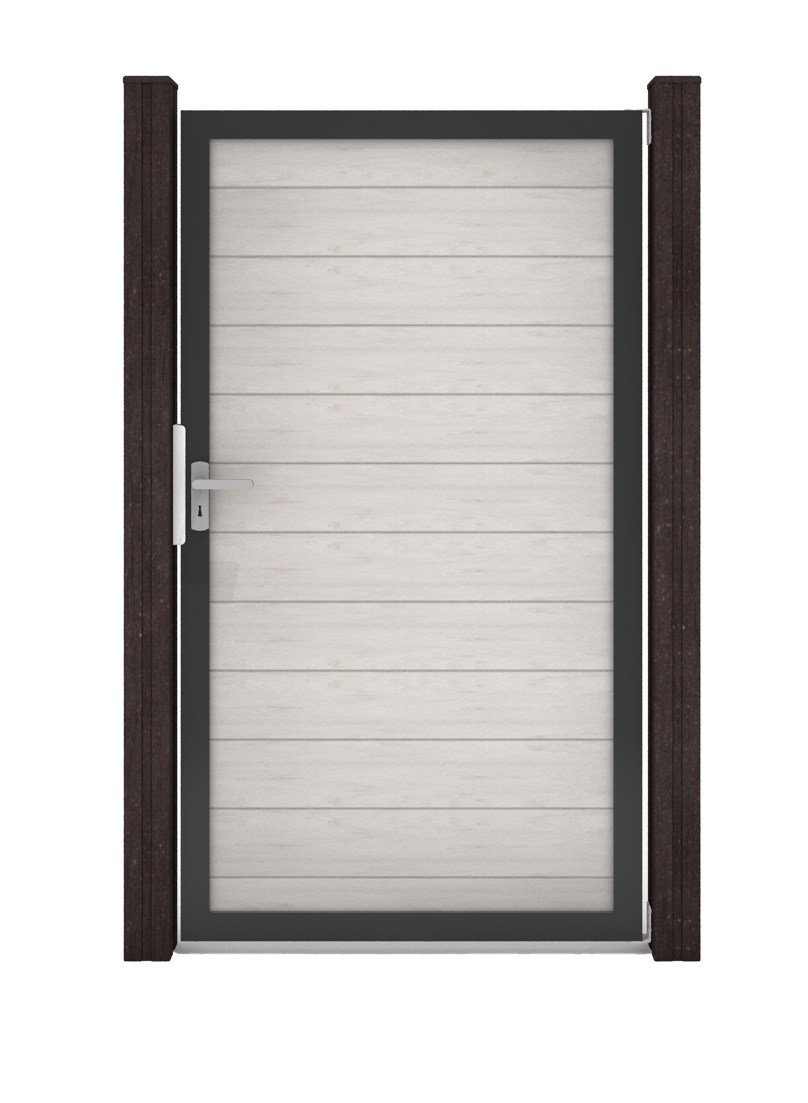 GroJa Solid Steckzaun Universal Einzeltor mit Anthrazitrahmen Bi-Color Sand