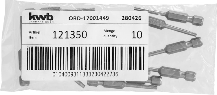 kwb Bit 50mm Torx 10er set Industry LS 121350