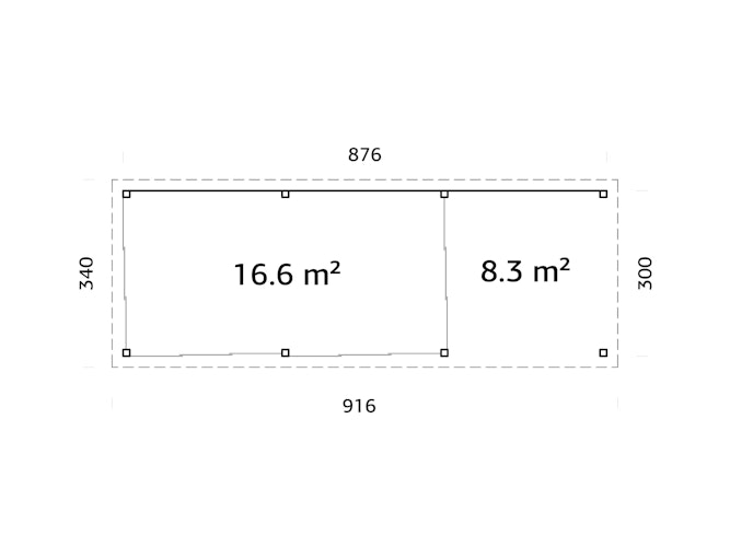 Palmako Gartenhaus Connect Lenna 24,9 m² Set 718 Slide Plus mit Isolierglas-Schiebetüren - 28 mm
