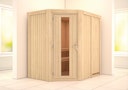 Karibu Sauna Carin mit Eckeinstieg 68 mm inkl. gratis Saunaofen im Wert von 599,99 €