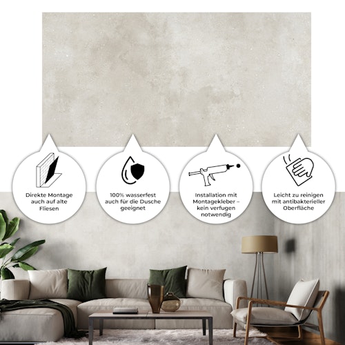 Revét Vinyl Wandfliese Beige Matt 120 x 60 cm