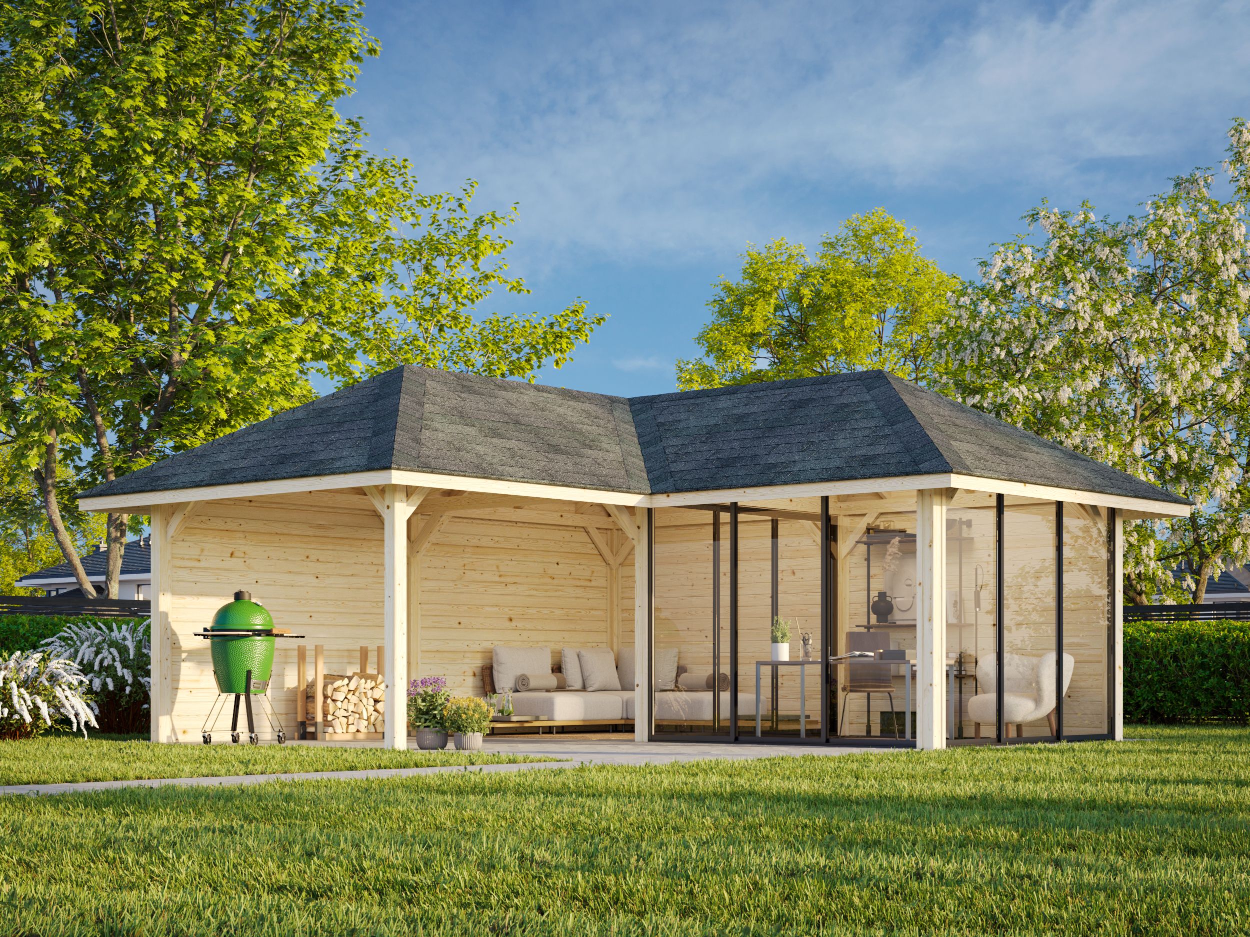 Palmako Pavillon Bianca 24,9 m² Set 212 Slide - 28 mm
