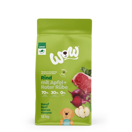 WOW Adult Rind mit Spinat Hundetrockenfutter