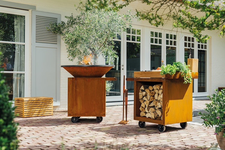 OFYR Mise en Place Table Corten 65 PRO Teakholz