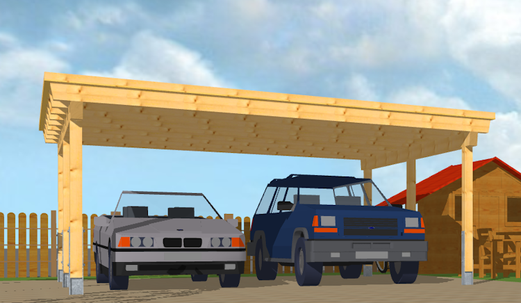 PRE:GA Flachdach Doppelcarport - frei konfigurierbar