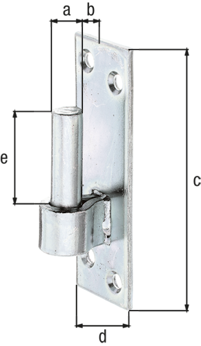 Alberts® Kloben ⌀13mm auf Platte 110x36mm Abstand 10mm Süddeutsche Form galvvz.