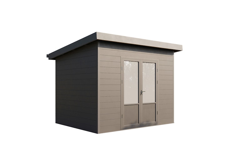 Wolff Finnhaus WPC Gartenhaus Terra 3024 Anthrazit/Hellgrau - 28 mm 