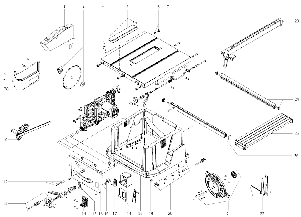 Explosionszeichnung Ersatzteile