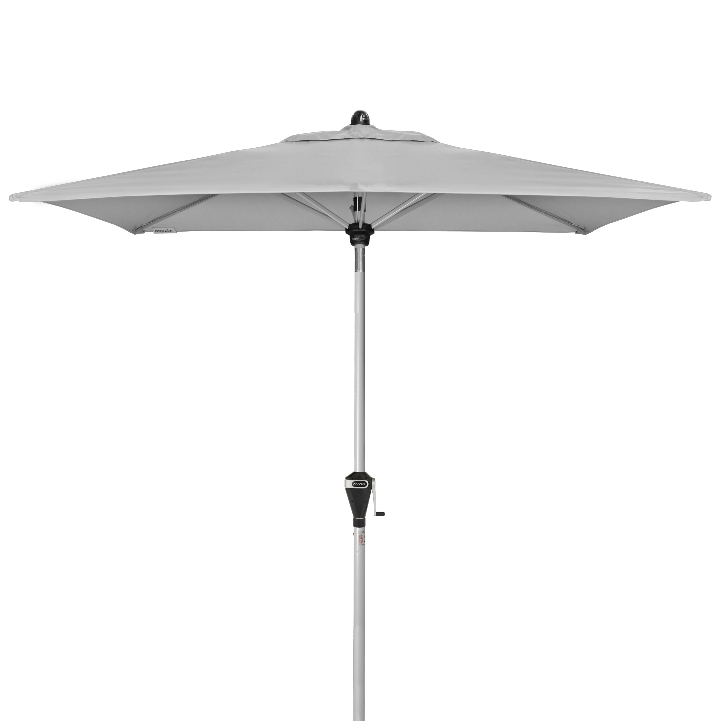 doppler Mittelmastschirm ACTIVE 210 x 140 Auto-Tilt, Aluminium Silber / Polyester 180 g/m² Hellgrau