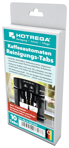 Hotrega Kaffeeautomaten Reinigungs Tabs 10 Tabs pro Pack / Faltschachtel mit Druck