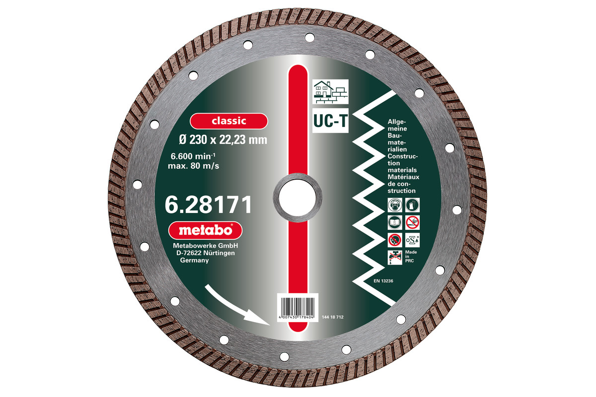 Metabo Diamant-Trennscheibe180 x 2,3 x 22,23 mm"classic""UC-T"TurboUniversal