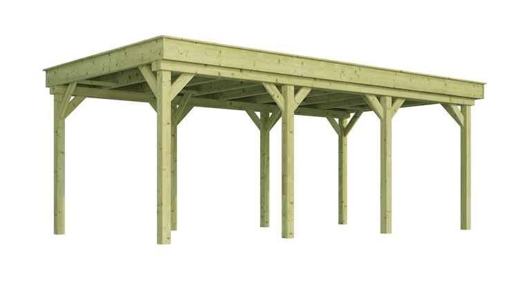 Weka Carport 609 mit Massivholzdach