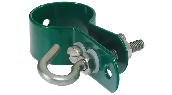 Alberts® Schelle,Befestigung v. Geflechtspannstan Pfosten,verzinkt,anthrazit Kst.b.,⌀48mm 655686