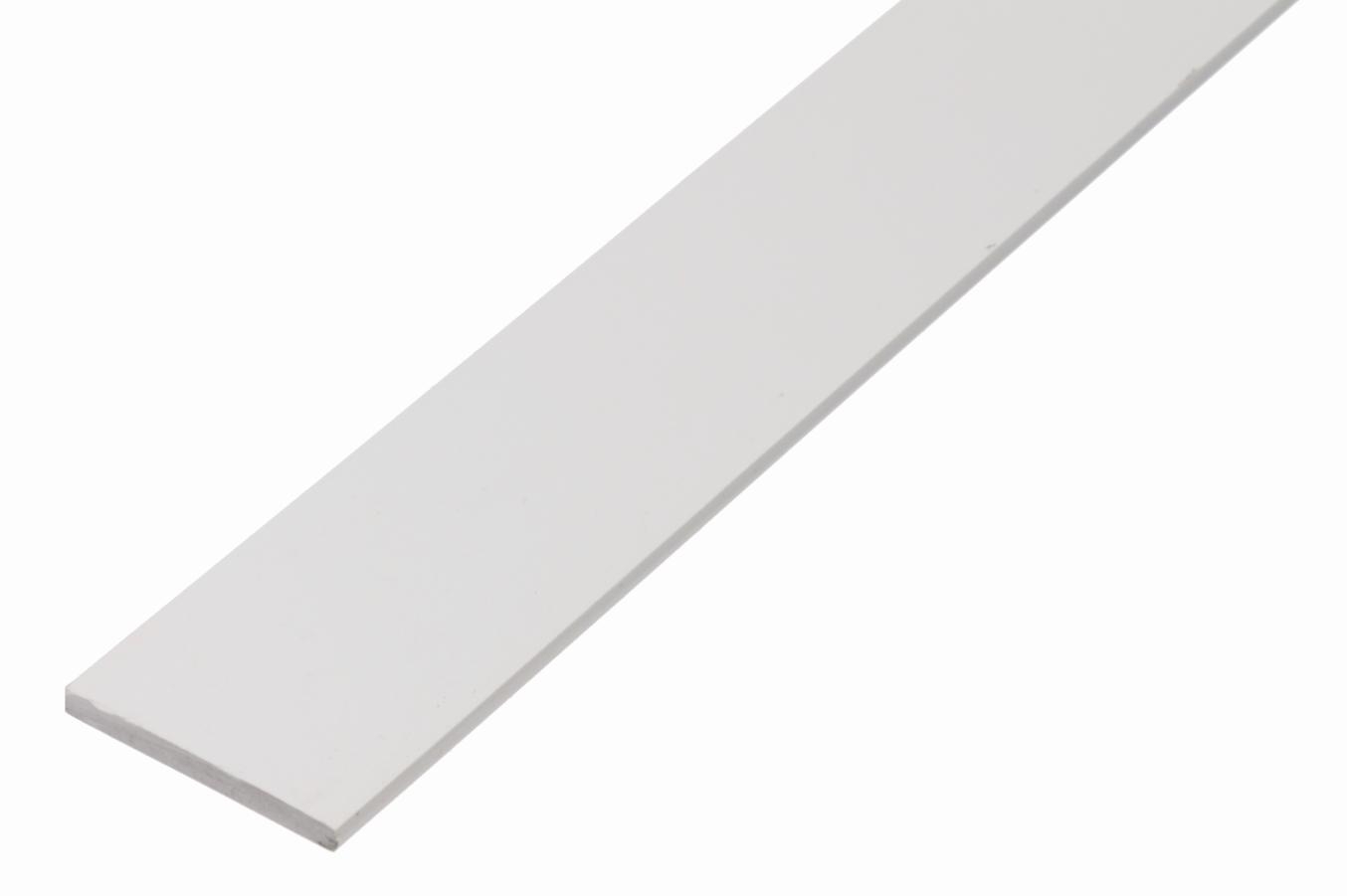 Alberts® Flachstange, Kunststoff, weiß, versch. Größen-1 m-20 mm-2 mm