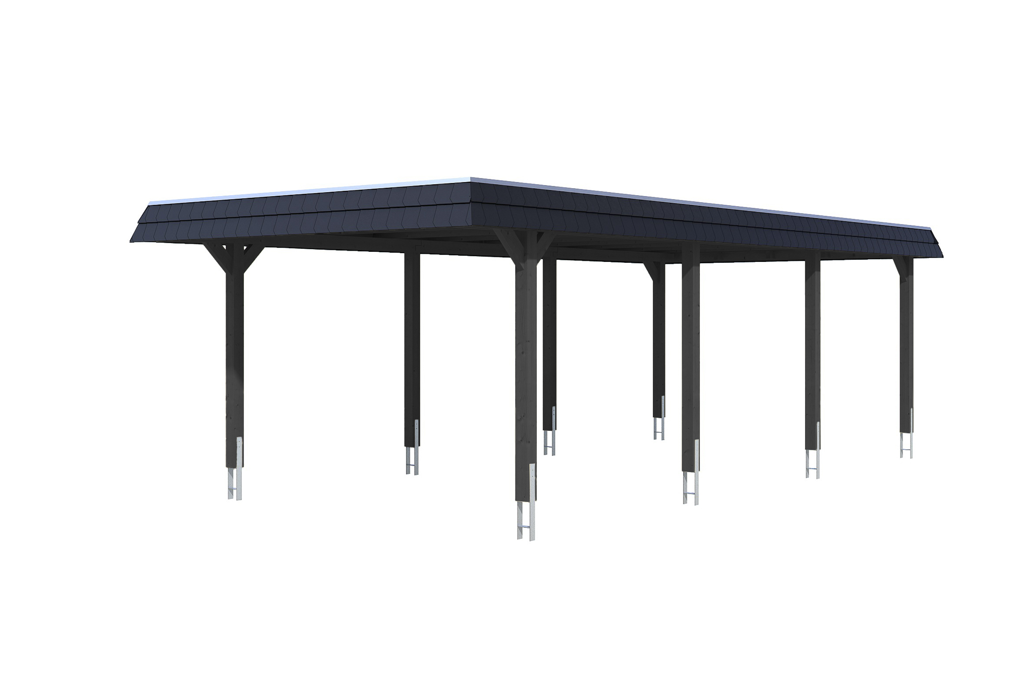 Skan Holz Wendland 409 cm-Gr. 2-(ohne Abstellraum)-EPDM-schwarze Bl-anthrazit Holzcarport