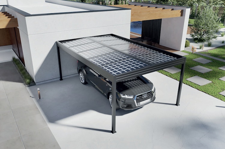 SunElements Carport SunPort Energy mit Photovoltaik Dach (Einzel- & Doppelcarport)