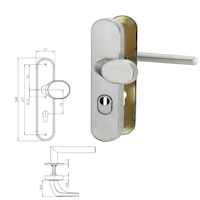 Griffwerk Kombi-Schutzbeschlag TITANO SB_884 Schutzklasse ES1 mit PZ, ZA 72