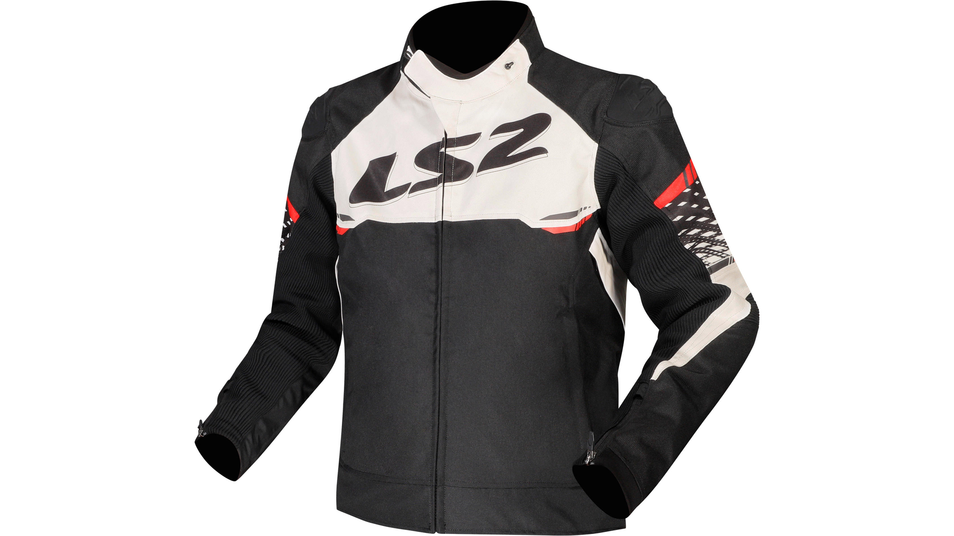LS2 Apex Jacke Schwarz / Weiß / Rot Herren Gr.m