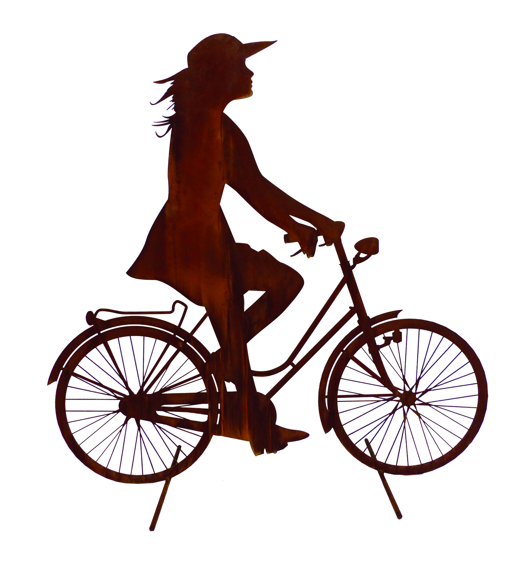 Badeko Deko-Fahrradfahrerin „Annelies“ in Edelrostoptik
