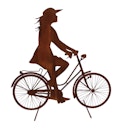 Vorschaubild Badeko Deko-Fahrradfahrerin „Annelies“ in Edelrostoptik