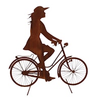 Badeko Deko-Fahrradfahrerin „Annelies“ in Edelrostoptik