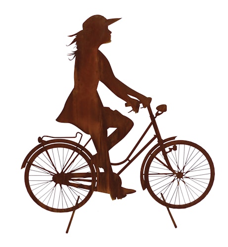 Badeko Deko-Fahrradfahrerin „Annelies“ in Edelrostoptik