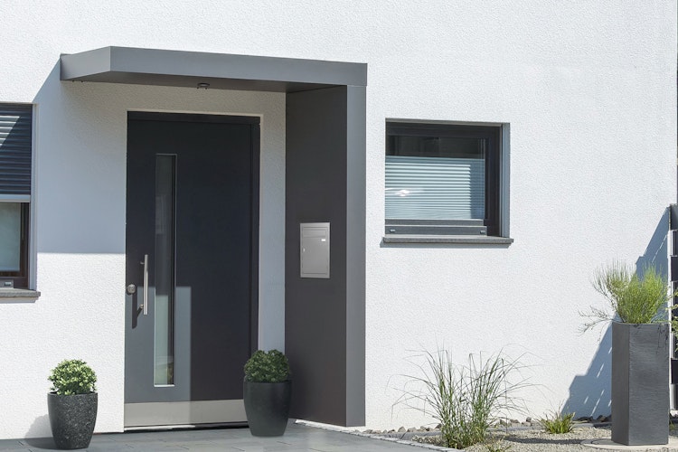 Gutta Rechteckvordach BS Plus 160 inkl. Seitenteil und Briefkasten (neues Modell)