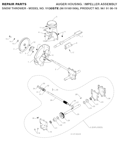 Husqvarna Schneefräsen/Fräsen 96091001906 1130STE