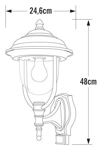 Konstsmide Wandleuchte Parma Up, matt weiss, klares Acrylglas, PIR (7235-250)