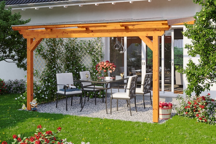 Skan Holz Terrassendach Ancona Leimholz o. Mittelpfosten 434 cm