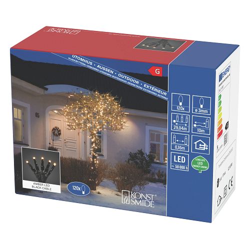 Konstsmide Weihnachtsbeleuchtung  Micro LED Lichterkette 120 bernstein GL2904