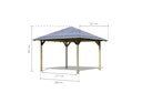 Vorschaubild Karibu 4-Eck Pavillon Cordoba kesseldruckimprägniert