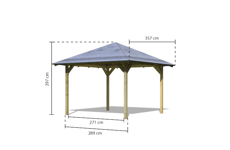 Karibu 4-Eck Pavillon Cordoba kesseldruckimprägniert