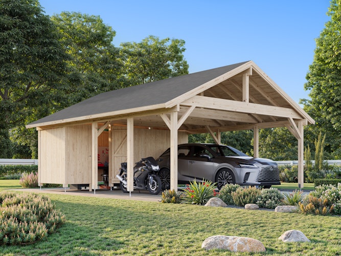 Palmako Carport Robert 40,6 m² mit Geräteraum