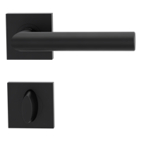 Griffwerk LUCIA PROFESSIONAL PVD+ Schraubtechnik GK3 Rosetten eckig WC Graphitschwarz PVD+