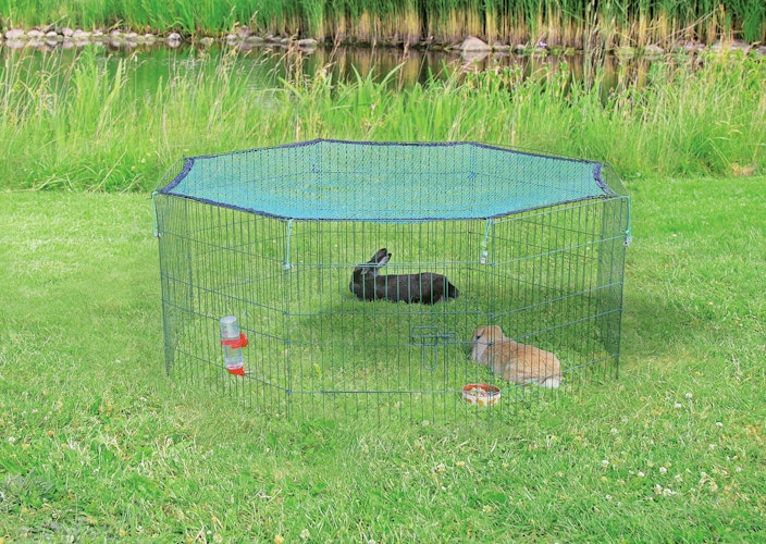 TRIXIE natura Freilaufgehege mit Schutznetz (8 Elemente) grün