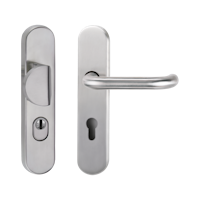 Griffwerk TITANO Schild SB_886 ES2 (S3) FS -Edelstahl matt Schutzbeschlag-Set -Knopf/Drücker -mit Griff  ALESSIA PROF EM -ZA, 72mm -Stift 9mm -TS 38-58mm