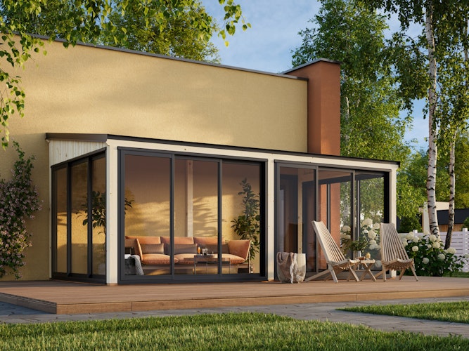 Palmako Glashaus Lumi 16,2 m² (Wintergartenanbau) - Slide Plus