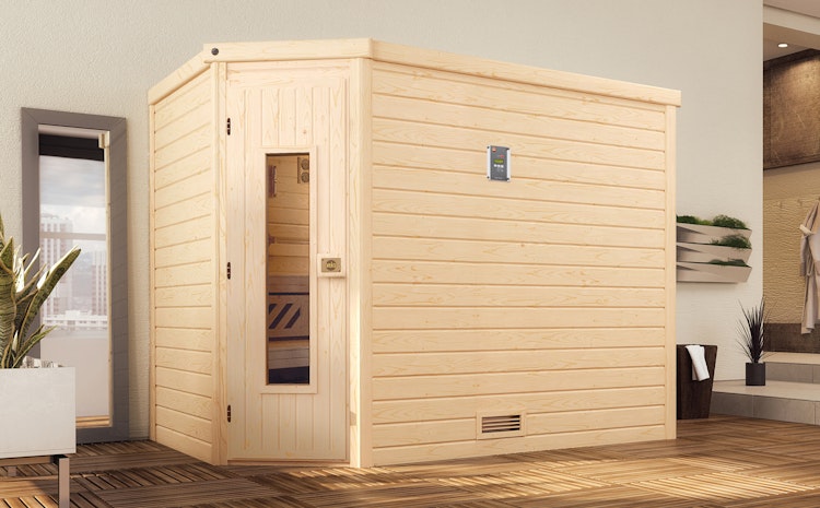 Weka Premium Massivholzsauna Turku 3 Familiensauna - 45 mm
