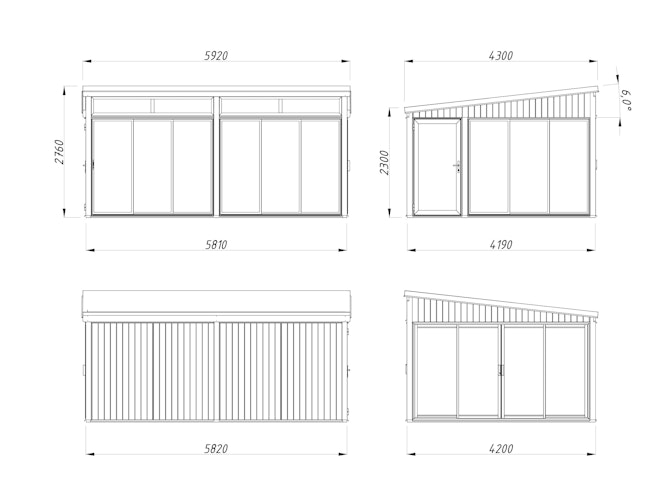 Palmako Glashaus Saga 23,3 m² Slide