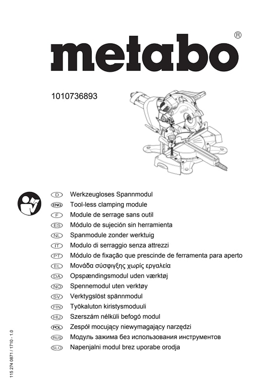 Bedienungsanleitung fÃ¼r Metabo KappsÃ¤ge KGS 315 Plus