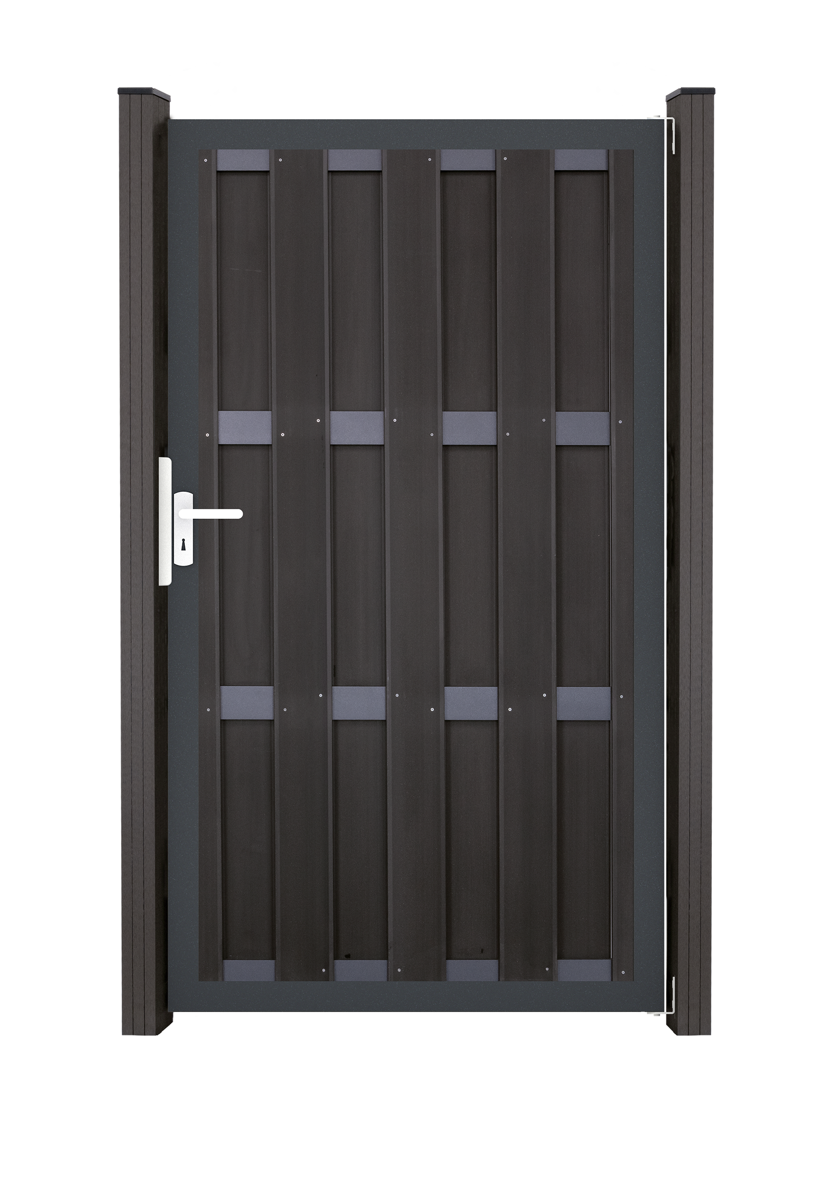 Thumbnail - GroJa Fertigzaun Tor Universal 100 x 180 Anthrazit Querriegel Anthrazit DB703