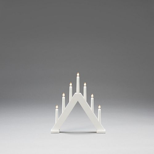 Konstsmide Weihnachtsbeleuchtung  Holzleuchter mattweiß lackiert 34cm