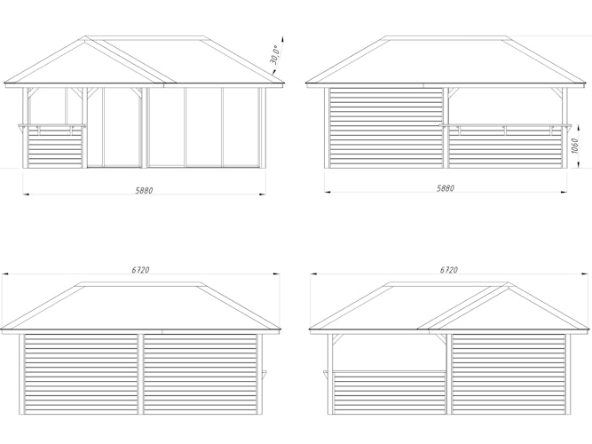 Palmako Pavillon Bianca 24,9 m² Set 222 Slide