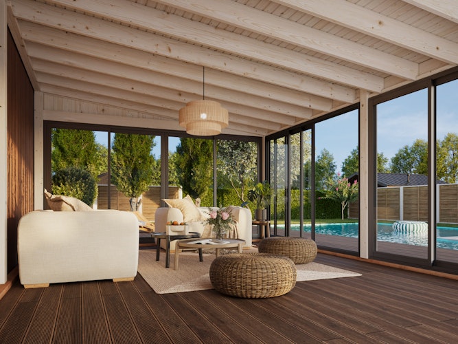 Palmako Glashaus Lumi 23,3 m² - (Wintergartenanbau) Slide Plus